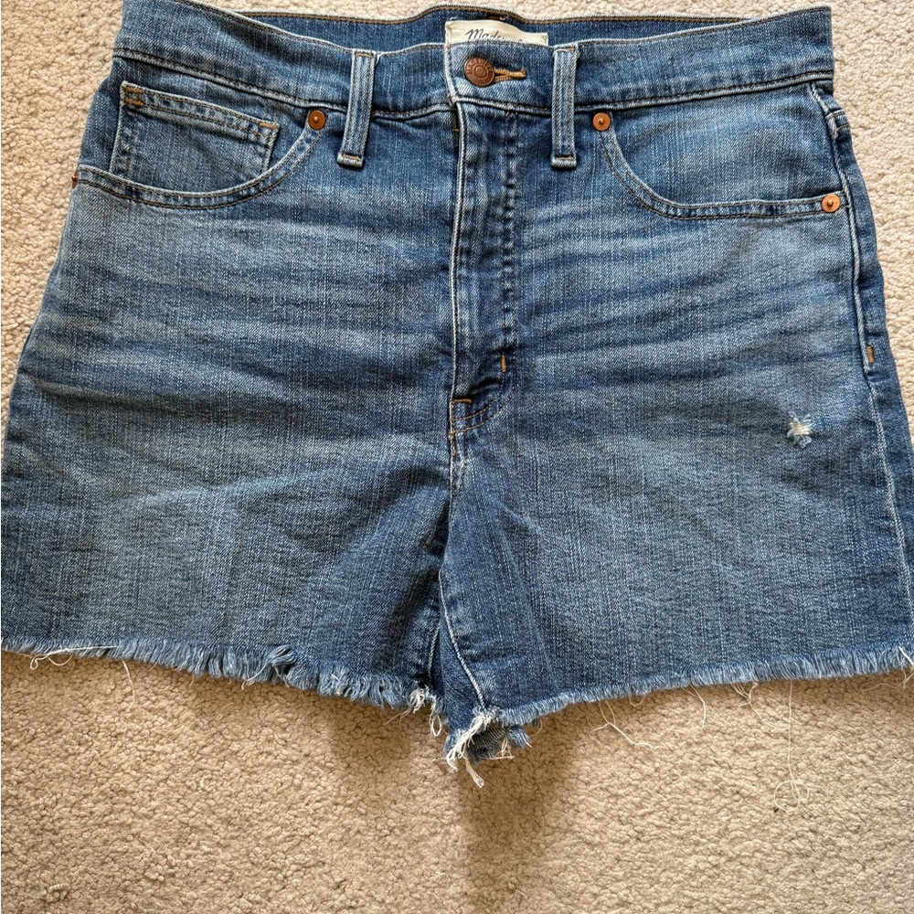 Madewell Distressed Blue Jean Shorts